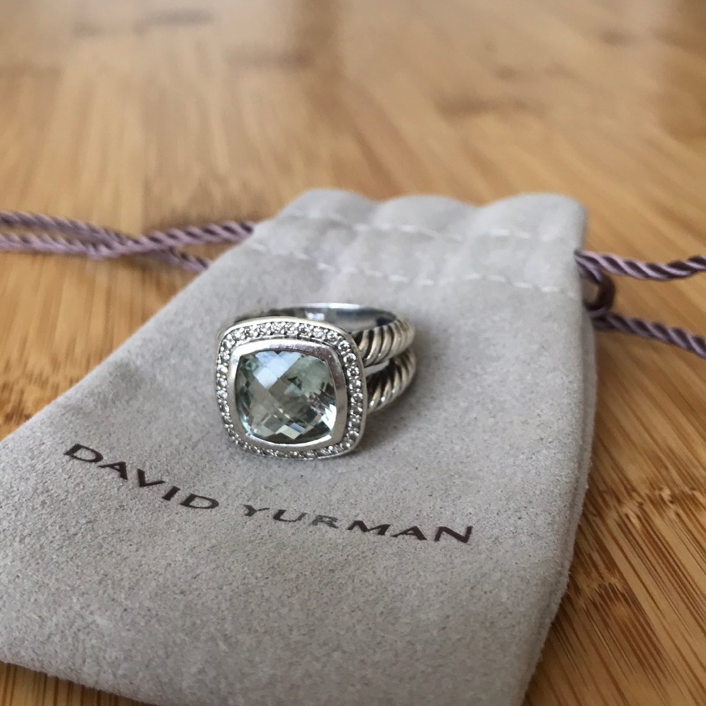 David Yurman Albion Ring w/ Prasiolite & Diamonds